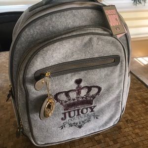 NWT Juicy gray velour backpack